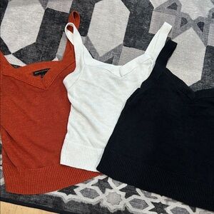 Banana Republic Factory Women's Knit Tops - Black, White, and Orange
